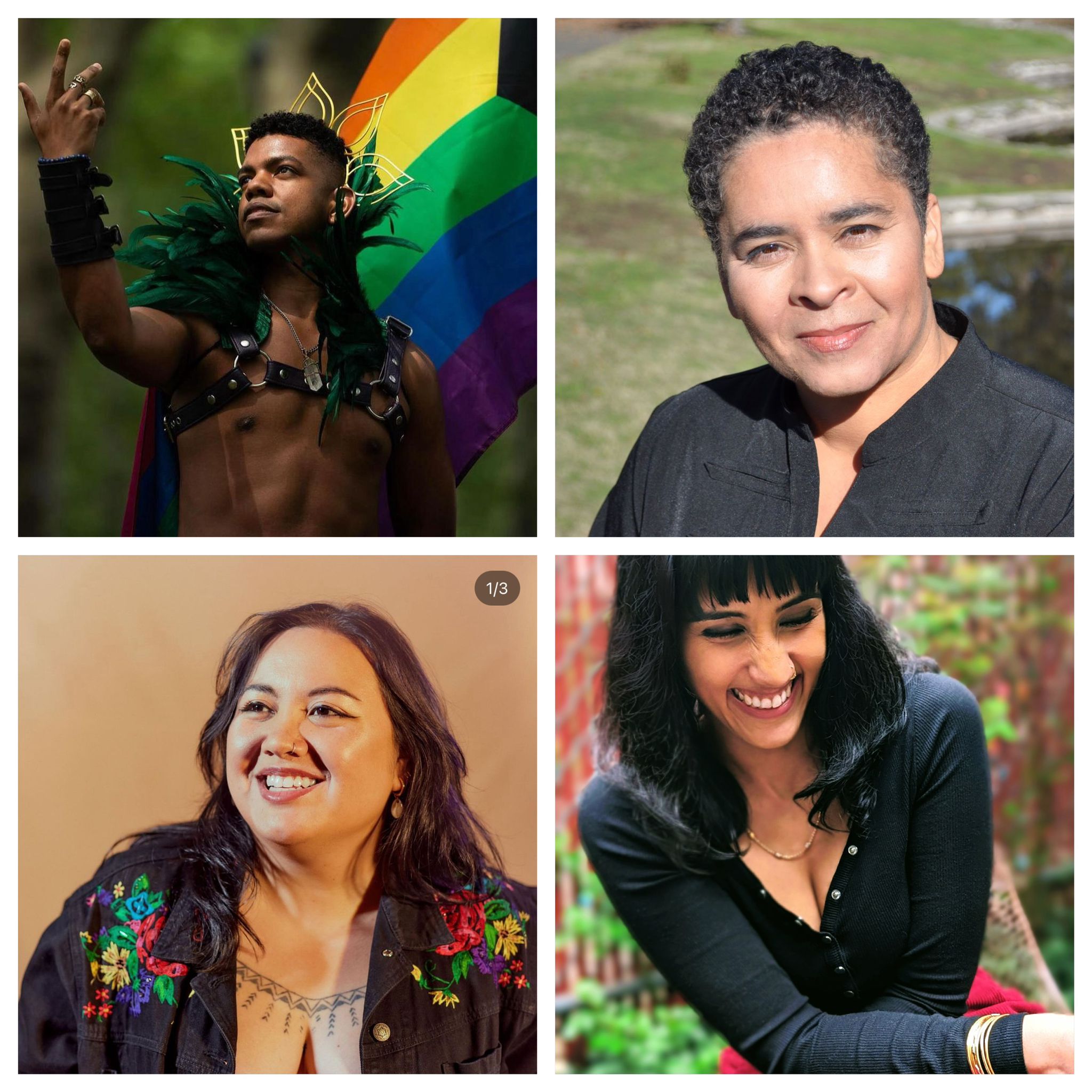 Profile pictures of the four poetry authors.